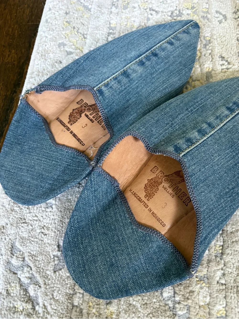 Brother Vellies Denim Moroccan Babouche Mules